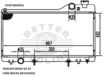 Auto Radiator For MAZDA 929 SEDAN 92-95