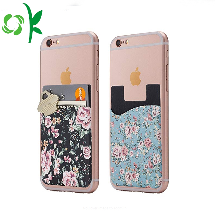 Fashion Silicone Phone Wallet Marble 3M Card Holder