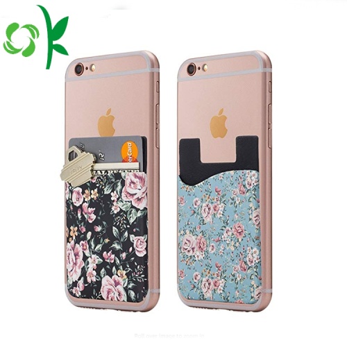 Fashion Silicone Phone Wallet Marble 3M Card Holder