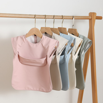 Babero impermeable para recién nacidos: proteger la ropa de bebé con diseño de color sólido de macarrón súper suave
