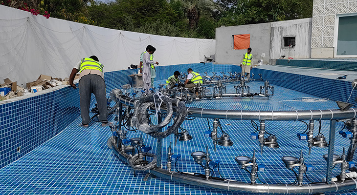 Fonte de espetáculo aquático em grande escala entregue em Dubai