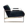 Chaise d&#39;appoint moderne en tissu en acier inoxydable