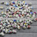 12*16MM Oval Blossom Flower Patterns Ceramic Charms Beads