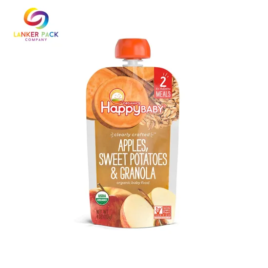 Laminated Plastic Baby Food Pouch With Spout