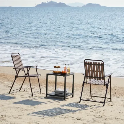 Plastic folding vertical striped outdoor chair