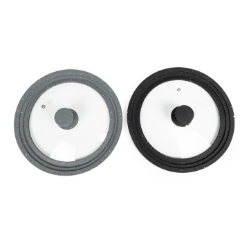 Tutup kaca rim silikon melangkah untuk 20-24 cm POTS &amp; PANS: Tahan tahan lama 3-in-1 Silicone Glass Lid