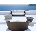 Panlabas na PE Rattan Round Daybed