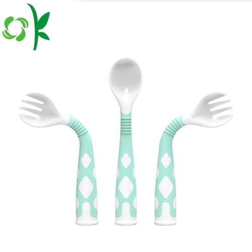 Spoon Fork Set Детская безопасная мягкая силиконовая ложка