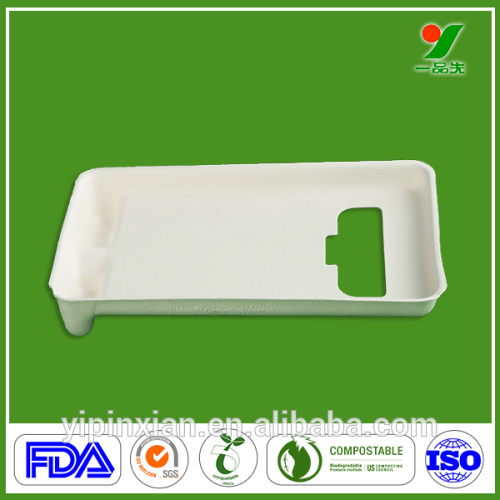 Profetional Hot New Design High Quality 90days Biodegradable Chic Packing Bagasse Pulp Molded Phone Packaging Trays