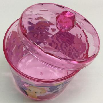 Plastic round storage box with lid