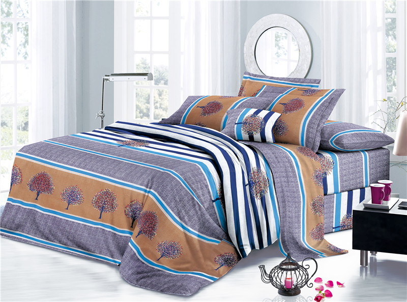 Printed Striped Polyester Bedding Sheets