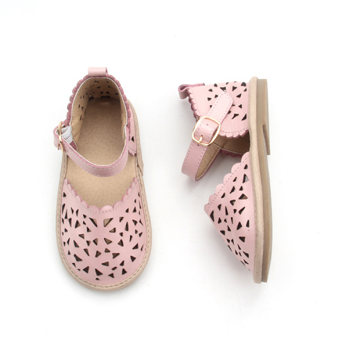 Sandales pour enfants Sweet Girls en cuir rose