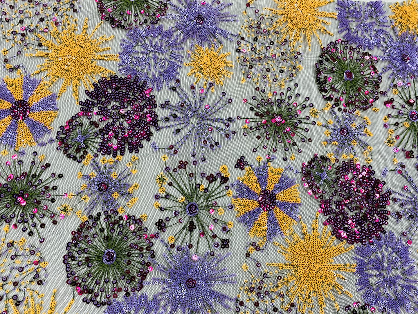 Blooming Fireworks Embroidery Fabric