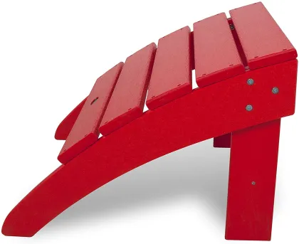 Recycled Red HDPE Resin Ottoman for Adirondack Chair - Outdoor Garden Furniture