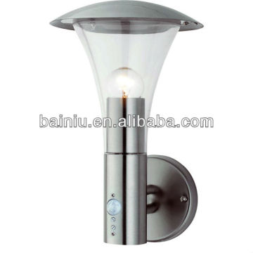 E27 60W stainless steel pir sensor wall lamp