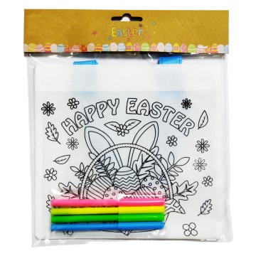 Wholesale Customizable Easter Coloring Bags with Rabbits and Candies Design - Perfect for Kids' Craft Activities, Includes Free Sample