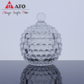 Clear Glass Candle Jar Crystal With Lid