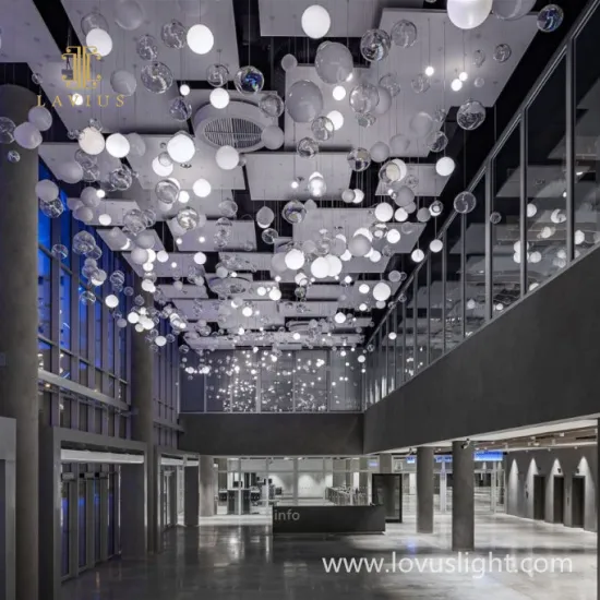 Crystal glass ball science chandelier technology museum shopping mall custom chandelier transparent creative custom chandelier
