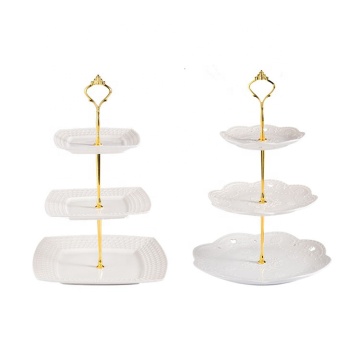 Ceramic Restaurant Wedding Dessert Cake Plate Stand Set 3 Tier Display