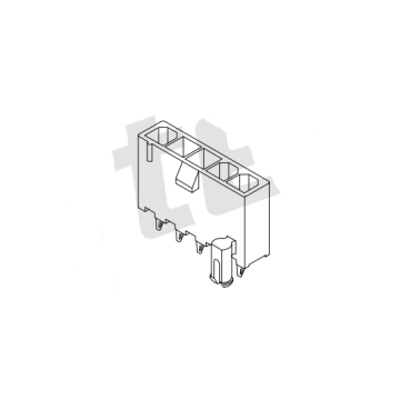 ATX 4.20mm 180° Connector With Harpoon AW4202VTH-1xNP-XXXX