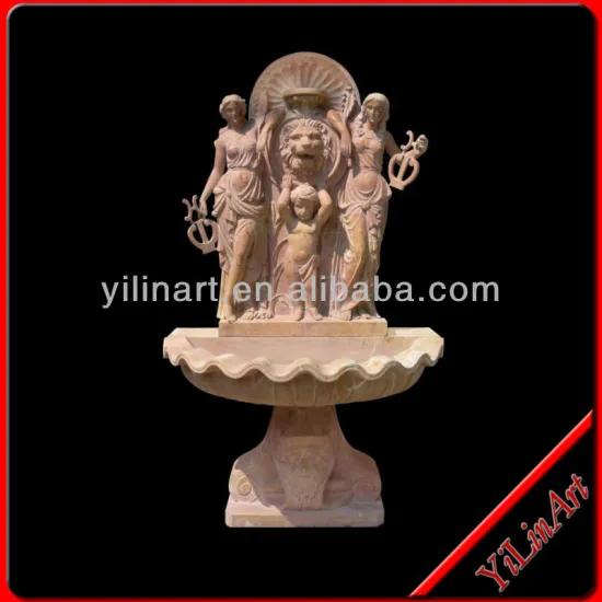 Hand Carved Stone Marble Wall Fountain With Three Ladies YL-W056