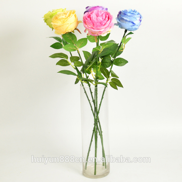 Cheap wholesale single long stem giant rose bud wedding artificial flower