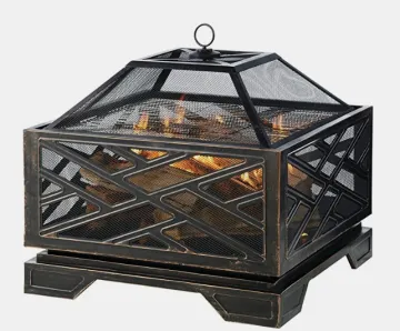 Outdoor big size Square Wood Burning durable Outdoor Firepit Backyard Fireplace