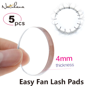 NATUHANA 5Pcs Reusable Washable Easy Fan Lash Pads Volume Lash Patches Eyelash Extension Make Fans Eyelash Holder Makeup Tool