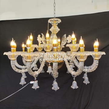 ZENGOVL Luxury Glass Lamp for Hotel and Home Living Dining Rooms