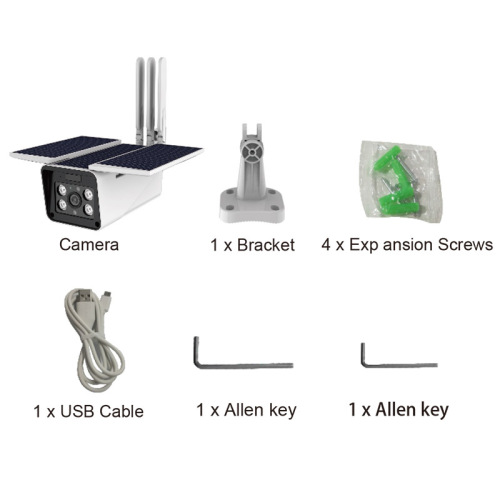 A9 4G bullet camera na may solar panel