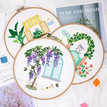 Wholesale 3D Courtyard Style Embroidery DIY Kit