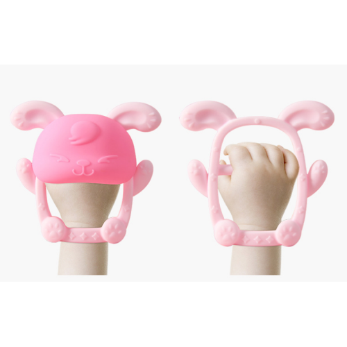 Silicone Chewing Teether Cute Bunny Wrapped Wrist Silicone Teether Manufactory