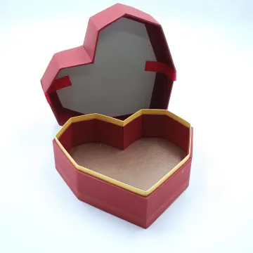 Empty Chocolate Heart Shape Gift Box with ribbon
