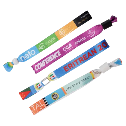 Plastic Festival Event Custom Knit Fabric Wristbands