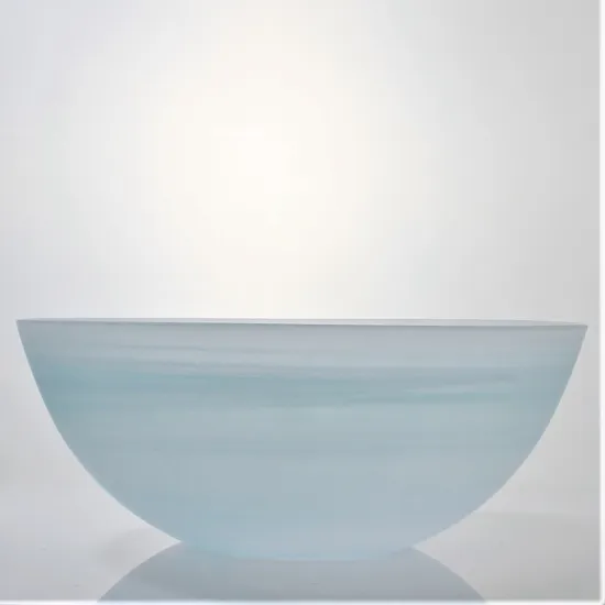 Green Colored Cloudy Frosted Thickened Glass Salad Bowl
