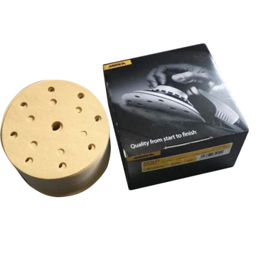 MIRKA Round Sandpaper, Yellow, 6 Inches, 15 Holes