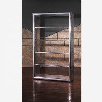 Double Sided Silver Aluminium Library Bookcase L827