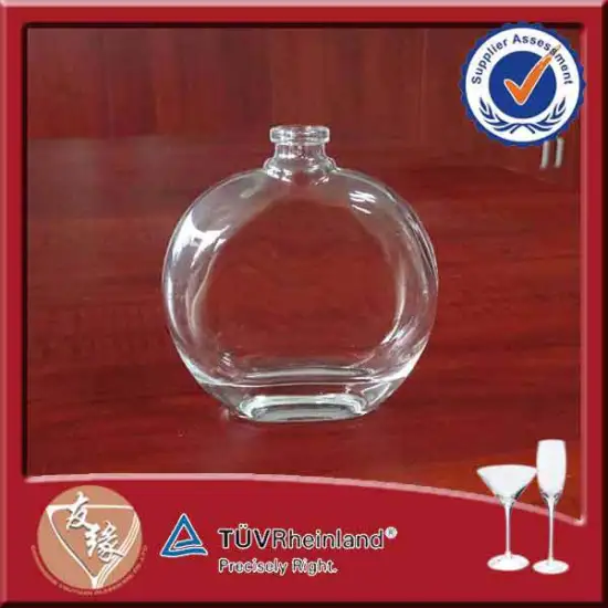 Small Cute Flat Round Perfume 50 ml Glass Bottle Wholesale