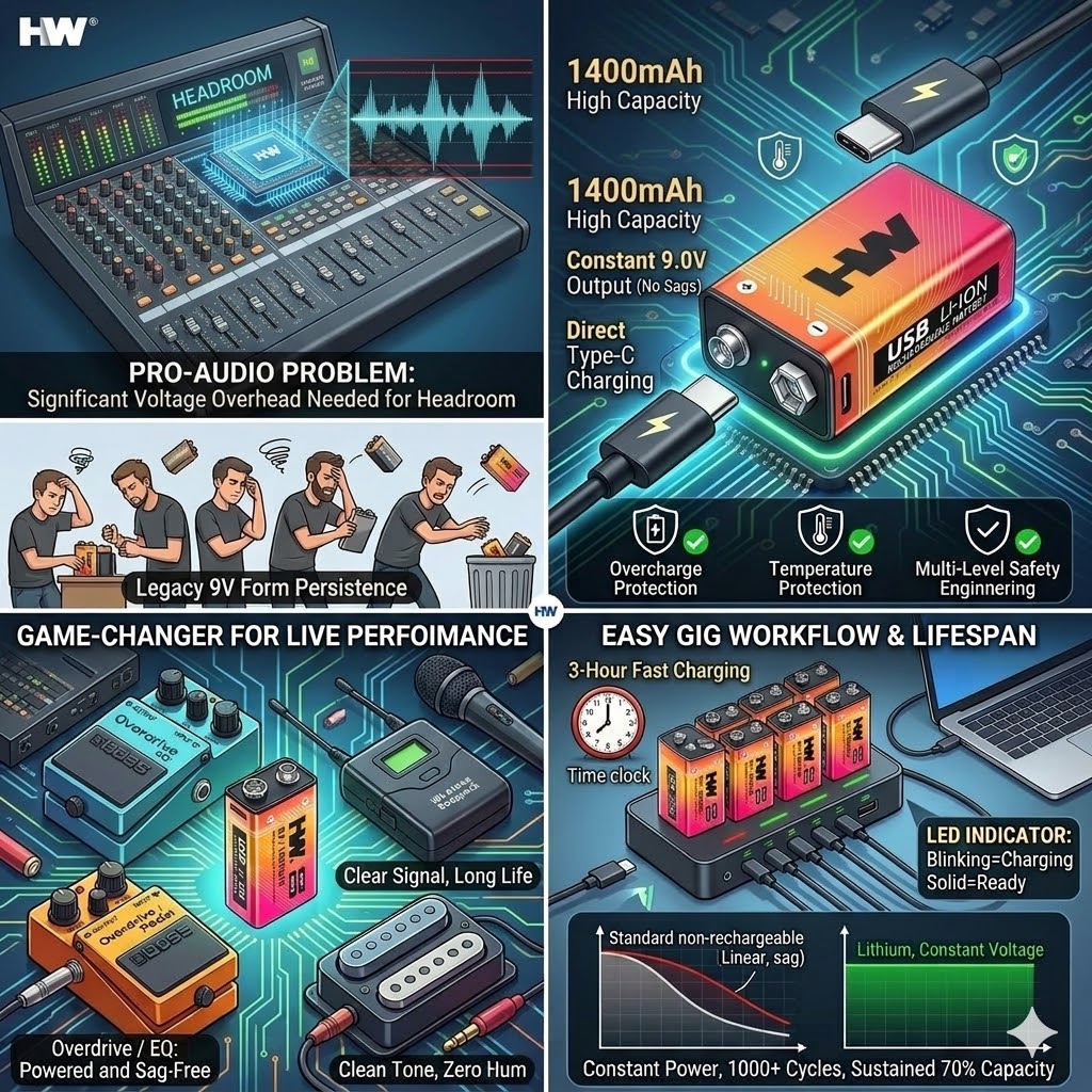 Solving Pro-Audio Pain Points Why Type-C 9V Lithium Batteries Rule