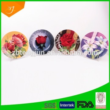 Ceramic Plate With Flower Design,High Quality Dinnerware Sets,Fruit And Cake Plate