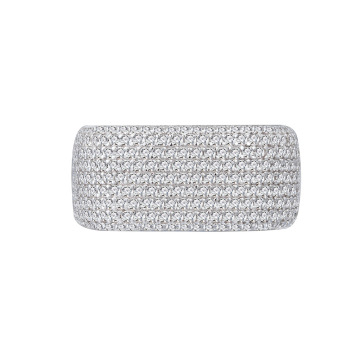 Geometric Cubic Zircon Square Rings: Stylish Men's and Women's Jewelry inlaid with Half CZ on 925 Sterling Silver