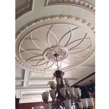 Wholesale Exquisite Ancient White Gold Ceiling Medallion for Villa Hotel