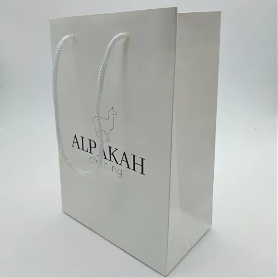 Elegant Custom Logo Gift Packing White Paper Bags