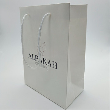 Elegant Custom Logo Gift Packing White Paper Bags