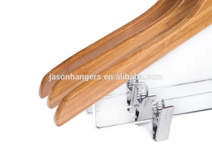 BF6621Custom wooden bamboo clothes hangers bamboo hanger