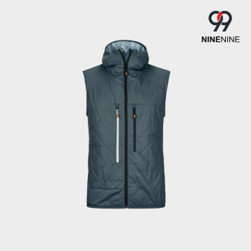 Diamond Quilted Hooded Lättviktsisolerad ärmlös väst