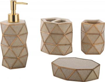 Luxury Polyresin Bathroom Accessory Set 4-piece
