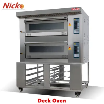 Guangzhou Nicko Common Double Decks 6 Trays Electric Deck Oven with Manual Panel