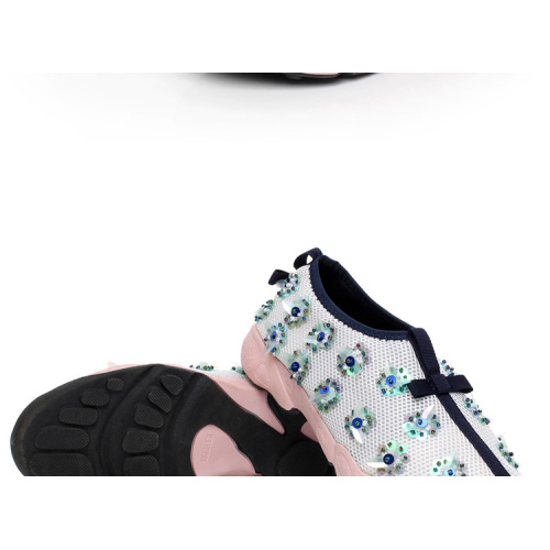 Handgemaakte mesh lovertjes borduurwerk patch flats bloem