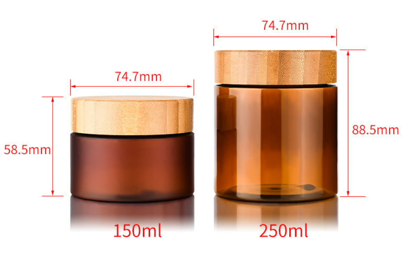 Plastic Jar With Screw Cap Bamboo Lid